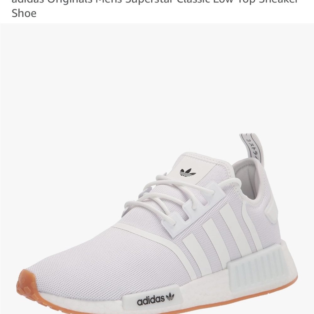 NWT: Adidas White NMD R1 Sneakers (white/white/gum)